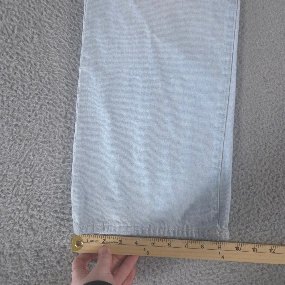 Old Navy Jeans Girls 14 Blue Baggy Wide Leg Distressed High Rise Cotton Denim